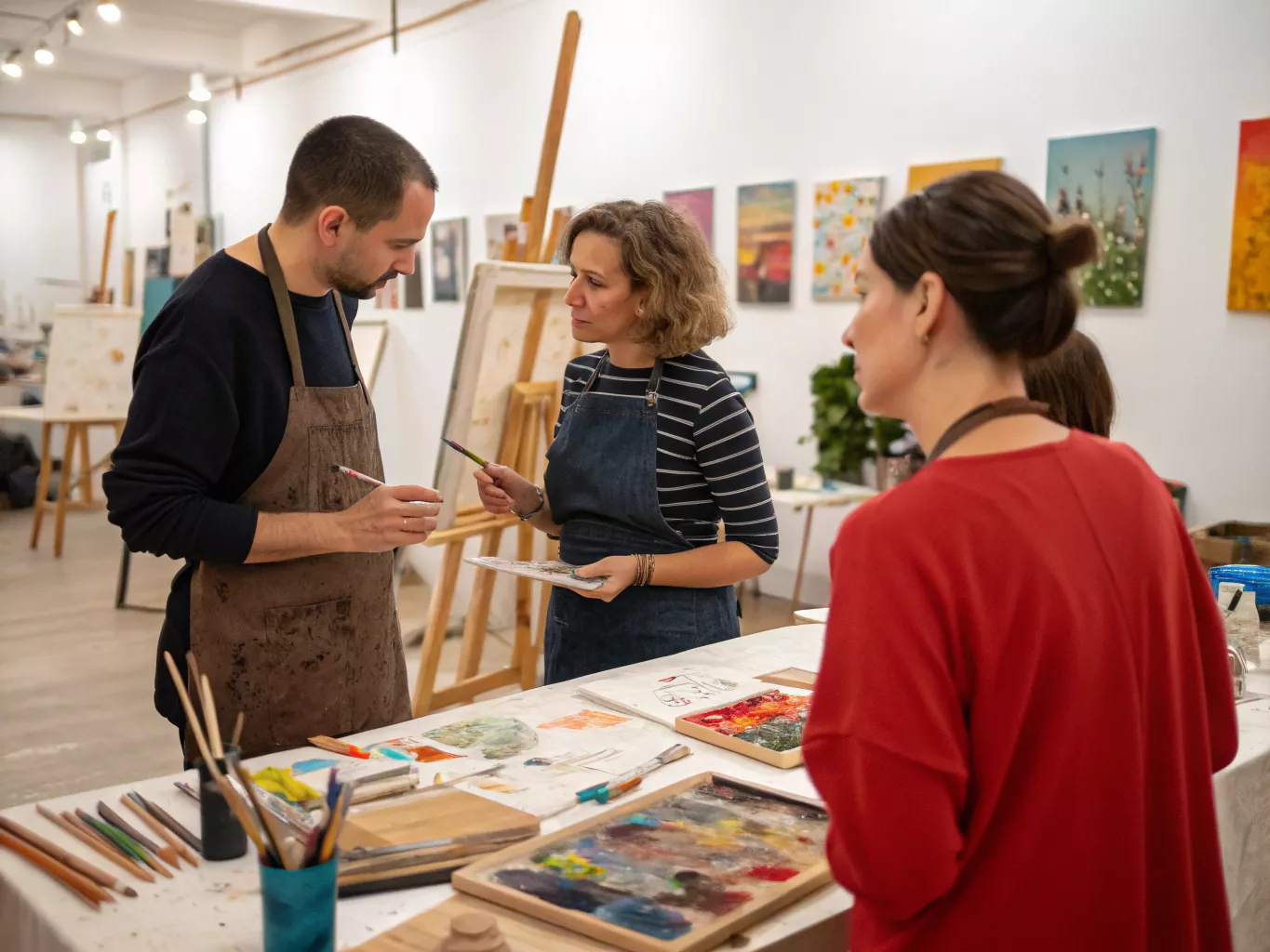 Contact and communication illustration for art workshops